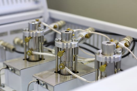 chromatography flame ionization detector. Sensor gas chromatograph. Laboratory chemical equipment. Industrial background. Analytical laboratory. photo