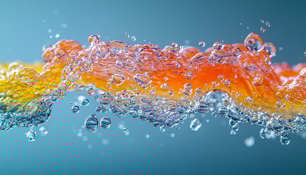 Freshness in nature, water drop, liquid wave motion generated by AI photo