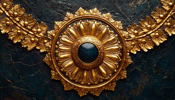 Gold antique pattern, shiny ornate luxury elegance metal generated by AI photo