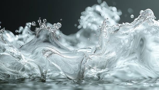 Smooth wave reflecting beauty in nature, purity shining generated by AI photo