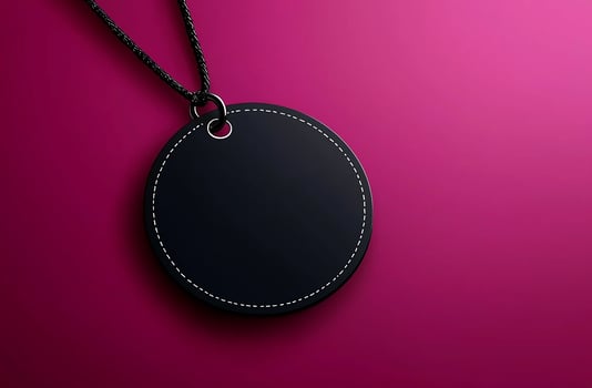 Shiny metal chain fashion necklace hanging on backdrop generated by AI photo