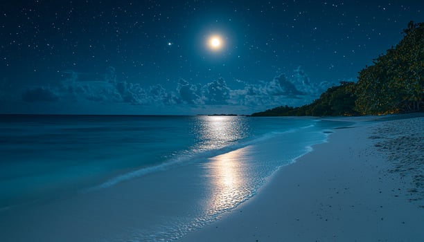 Dark night, wave dusk, water star space landscape generated by AI photo