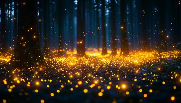 Glowing celebration night backdrop shiny illuminated defocused bright decoration generated by AI photo