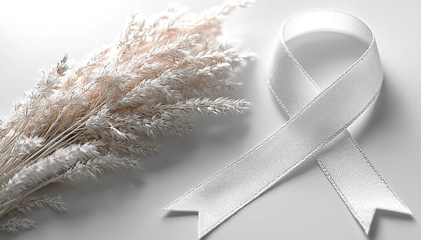 Breast cancer ribbon decoration symbolizes support and hope generated by AI photo