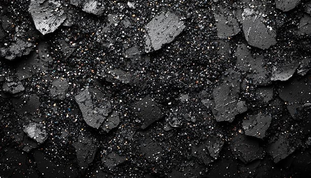 Dark pattern color coal dirty rough backdrop shiny rock generated by AI photo