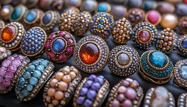 Shiny jewelry collection, elegance and luxury in abundance generated by AI photo