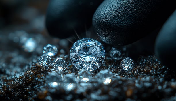 Shiny gemstone drop reflects nature beauty in water generated by AI photo