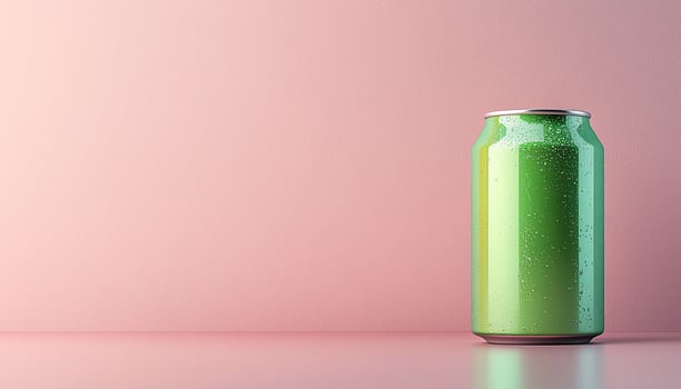 Refreshing soda in a shiny glass bottle container generated by AI photo