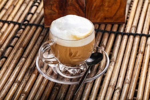 Cappuccino hot espresso with milk photo