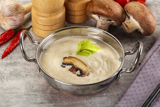Delicous mushroom champignon cream soup photo