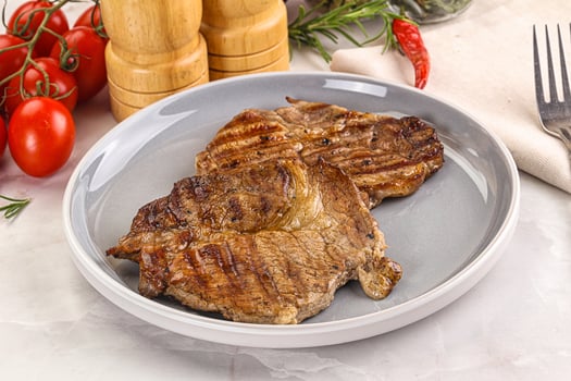 Grilled pork neck sirloin steak photo