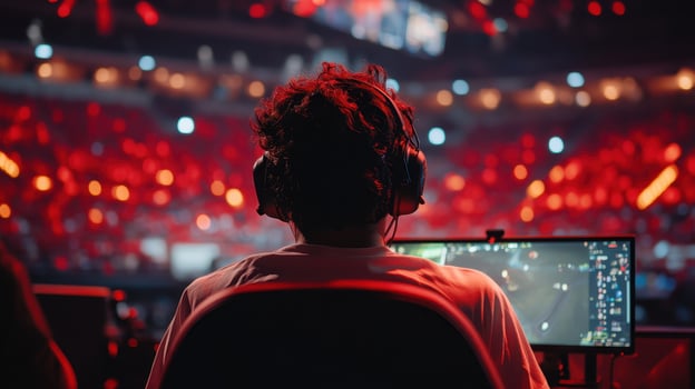 Pro Gamer Competing in Esports Tournament photo