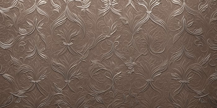 Embossed Floral Pattern Texture Background Brown Wallpaper Design photo