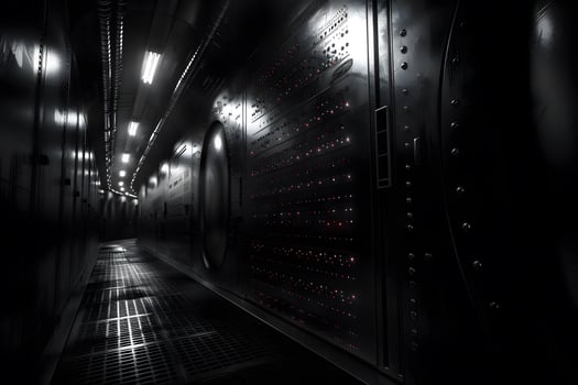 Futuristic Sci-Fi Corridor with Intricate Metallic Details and Subtle Lighting photo