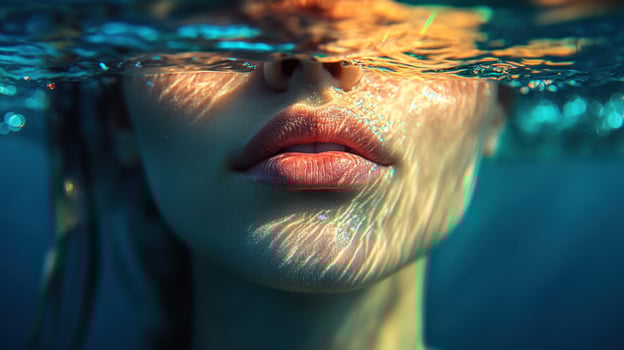 A tranquil moment unfolds as sunlight dances on water, highlighting pure elegance photo