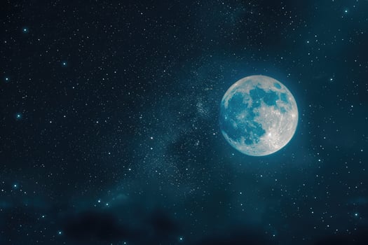 Night sky with stars and the full moon. photo