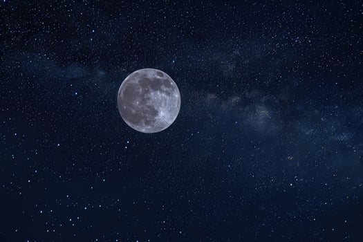 Night sky with stars and the full moon. photo