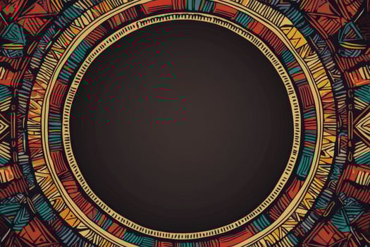 Colorful abstract border design showcasing vibrant patterns and shapes on a dark background photo