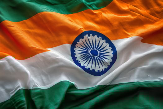 Indian flag with bright saffron, white, and green colors displayed during the day photo