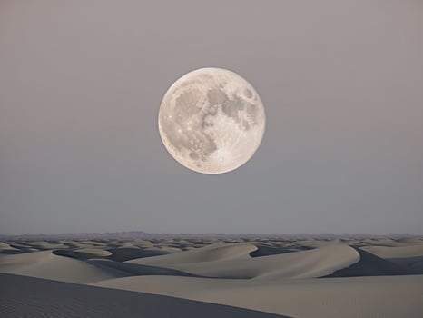 A full moon is seen over the desert photo