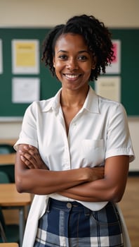 Female AfricanAmerican educator at school Teacher photo