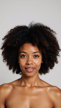 African American woman sporting a striking voluminous Afro photo