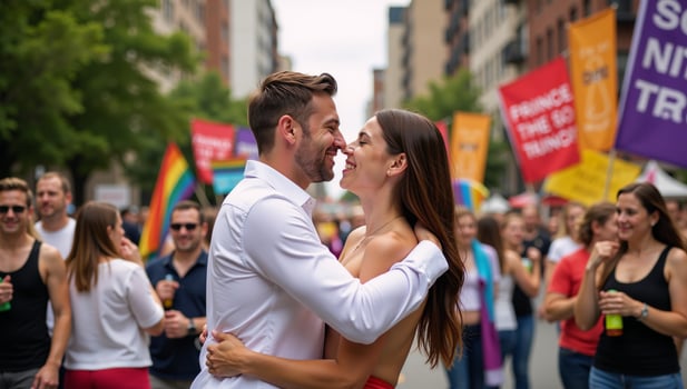 A celebration of love and acceptance with a focus on promoting gay pride and showcasing samesex relationships photo