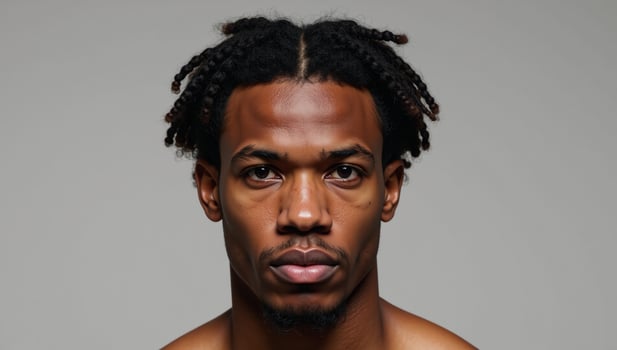 Image captures the natural hair and authentic hairstyle of an AfricanAmerican Muay Thai athlete embodying strength grit and genuine essence photo