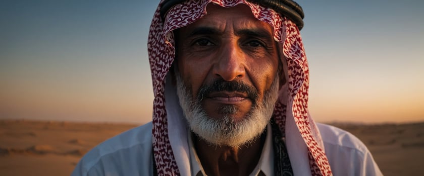An arab man in the desert photo