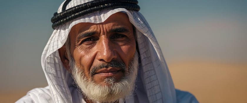 An arab man in a white robe photo