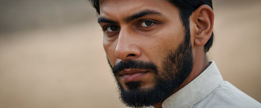 A man with a beard and a white shirt photo