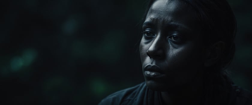 A woman in the dark with a dark background photo