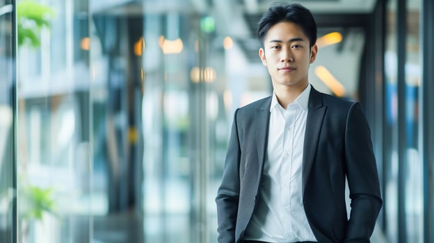 Asian young business leader in office. photo
