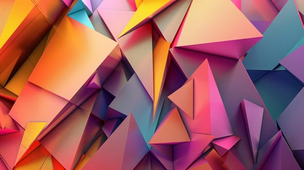 Colorful abstract art with triangles and triangles photo