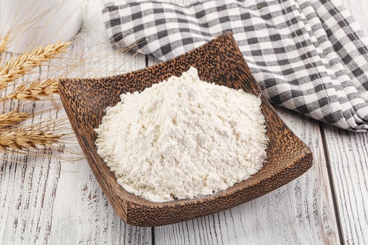 Wheat flour heap for bake photo