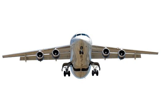 Jet plane on white background photo