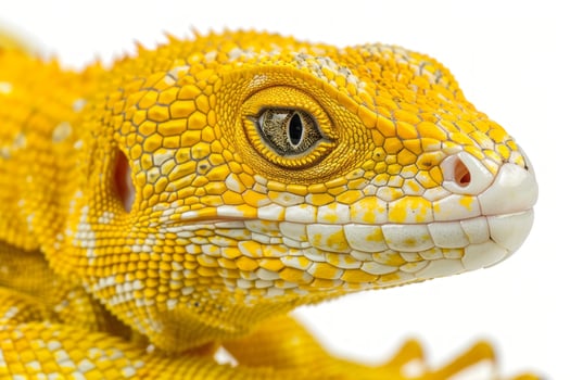 brightly colored Eastern Glass Lizard resembling a snake is peacefully stretched out against a clean white backdrop showcasing its unique features in detail. photo