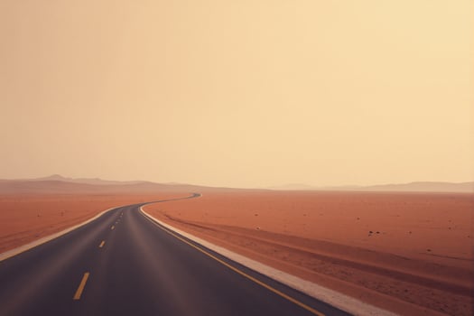 Winding Asphalt Road Through Desert Landscape Journey Travel Freedom Adventure photo