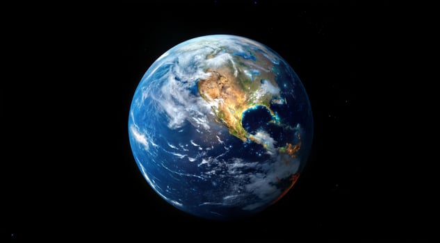 The earth is shown in this image photo