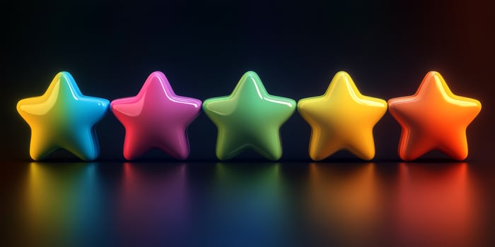 This visual illustrates a fivestar rating system, emphasizing the importance of excellent customer feedback and showcasing positive user experiences across various services and products photo