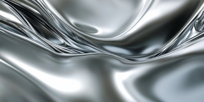 This design showcases a sleek metallic silver background with a smooth, reflective surface, highlighting elegant textures and embodying industrial elegance for modern design aesthetics photo