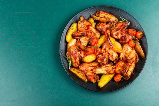 Grilled chicken wings. photo