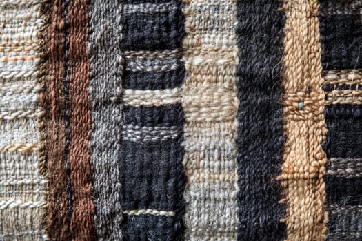 This stylish woven textile showcases a variety of striking patterns and earthy colors, perfect for modern decor photo