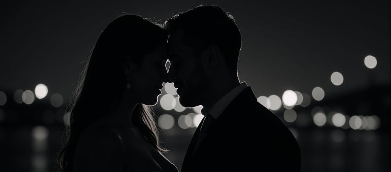Black gay couple celebrates Valentines Day with an emotive embrace and silhouetted image symbolizing love diversity and inclusion photo