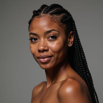 A portrait of a woman with braided hair photo