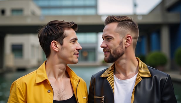 A portrait featuring an alternative LGBTQ relationship photo