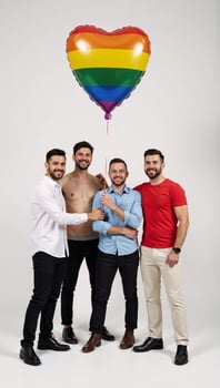 Gay Pride Daythemed image featuring happy rainbowhearted couples photo