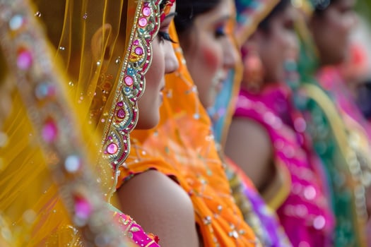 A group of women in colorful saris photo