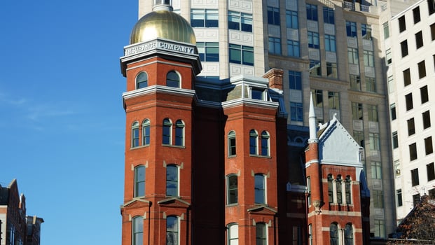 The Washington DC city view with the old architectures in autumn photo