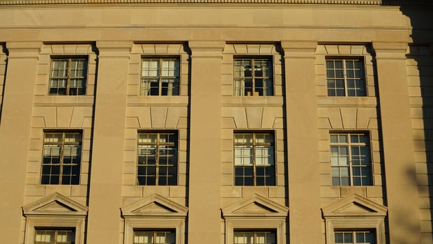 The Washington DC city view with the old architectures in autumn photo